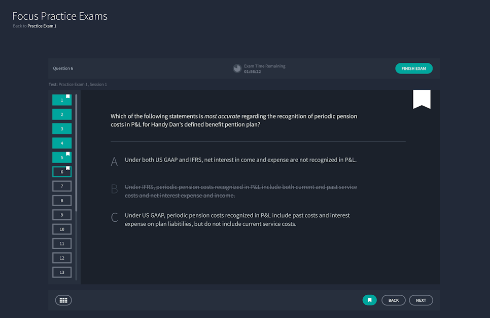 Showcasing Prometric-like user interface, you can navigate through exam questions and attempt answers.